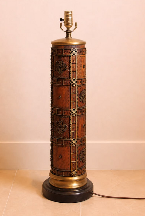 Antique Wallpaper Printing Roller Lamp – Ornate Trunk Motif