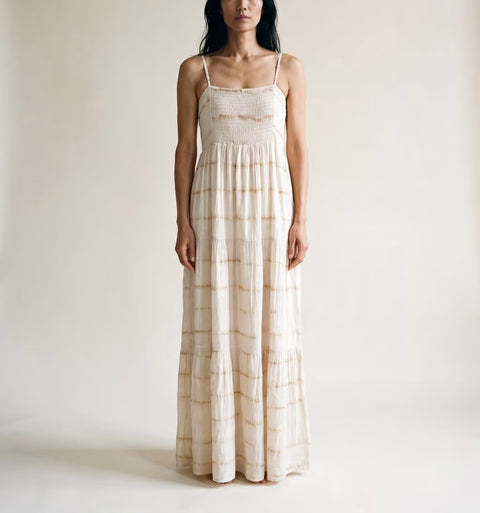 GAP Cream Smocked Tie-Dye Dress