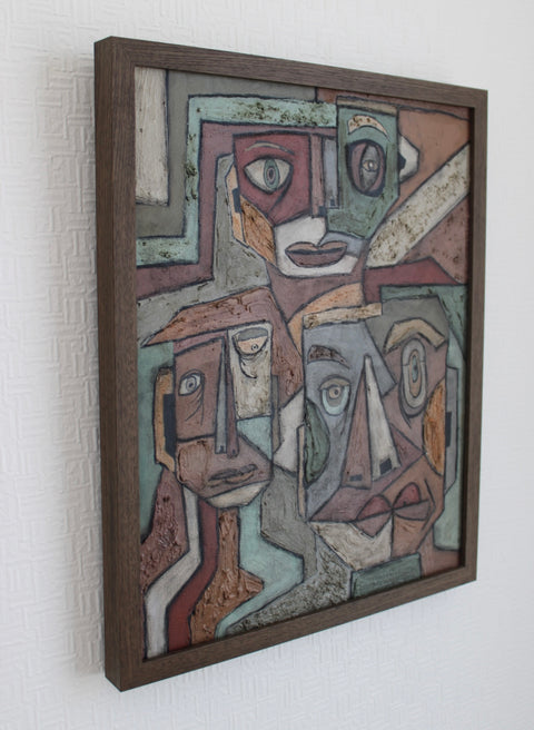 Angela Dickerson Four Faces Study Original Framed Artwork