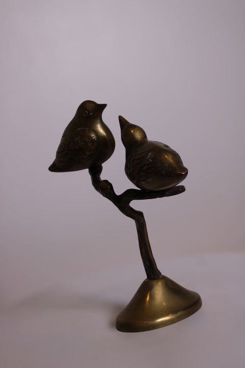 Brass Birds on Branch Sculpture