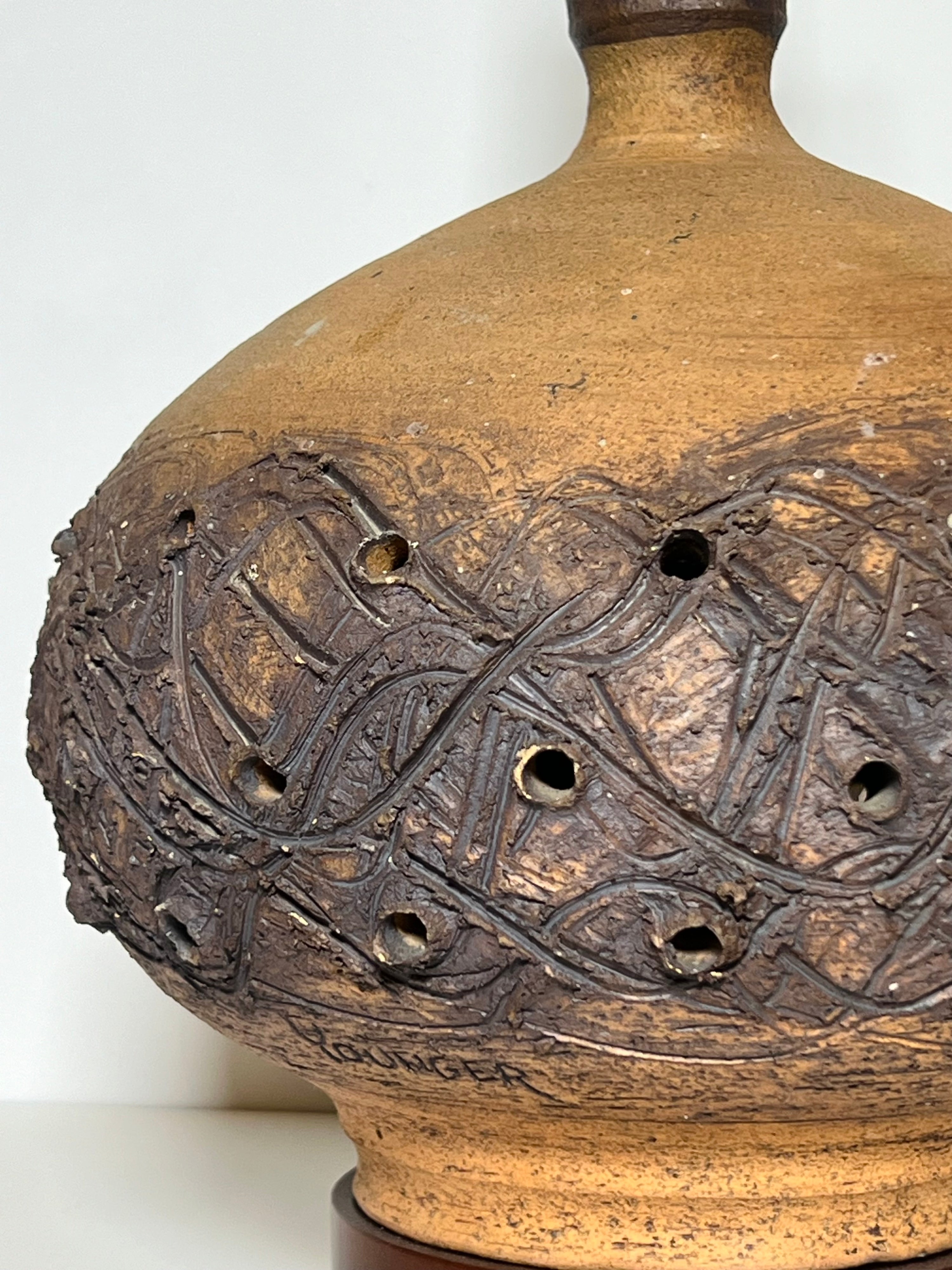 MCM Rough Table Lamp In The Manor Of “Peter Voulkos” (Vintage)