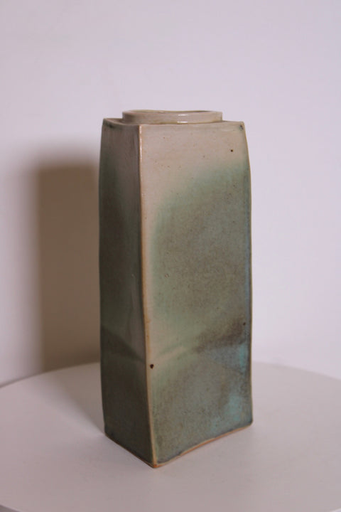 Angular Green Studio Pottery Vase