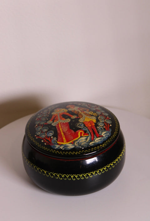 Russian Lacquer Style Round Box