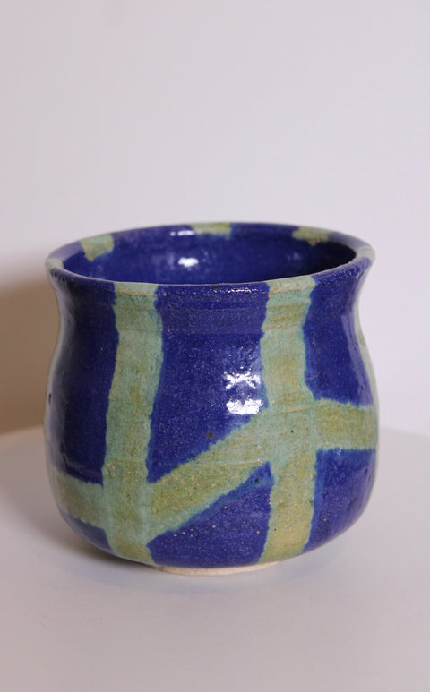 Blue Green Geometric Studio Pottery Bowl