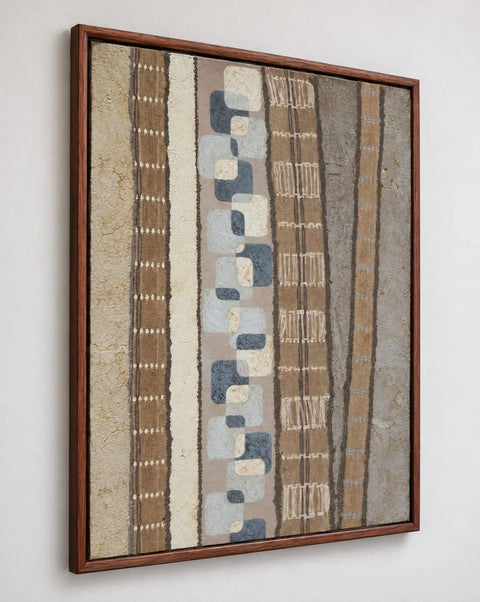 Framed Neutral Geometric Textured Wall Art