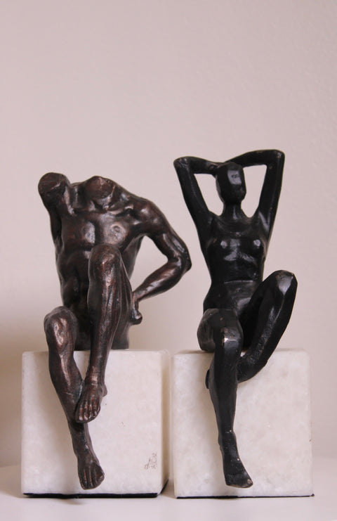 Modernist Nude Figure Bookends Pair