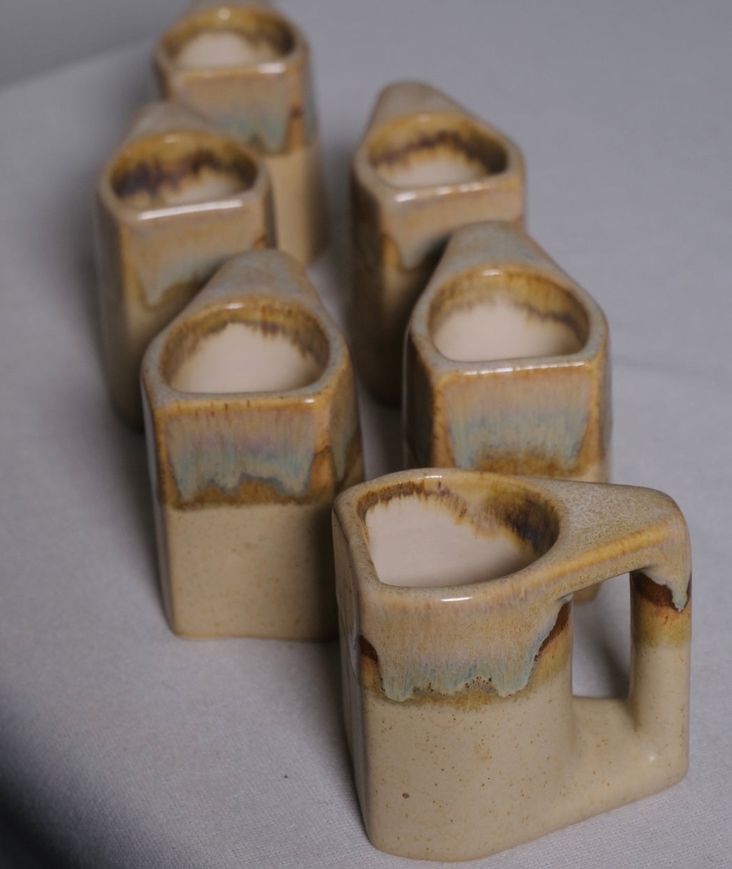 Miniature “Rodolfo Padilla” Drip Glaze Mugs (Vintage)