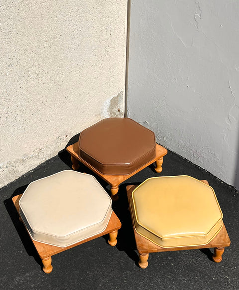 Vintage Mini Set of 3 MCM “Ethan Allen” Stacking Baumritter Foot Stools/Ottomans