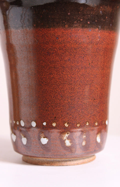 Brown Gradient Flared Studio Pottery Vase