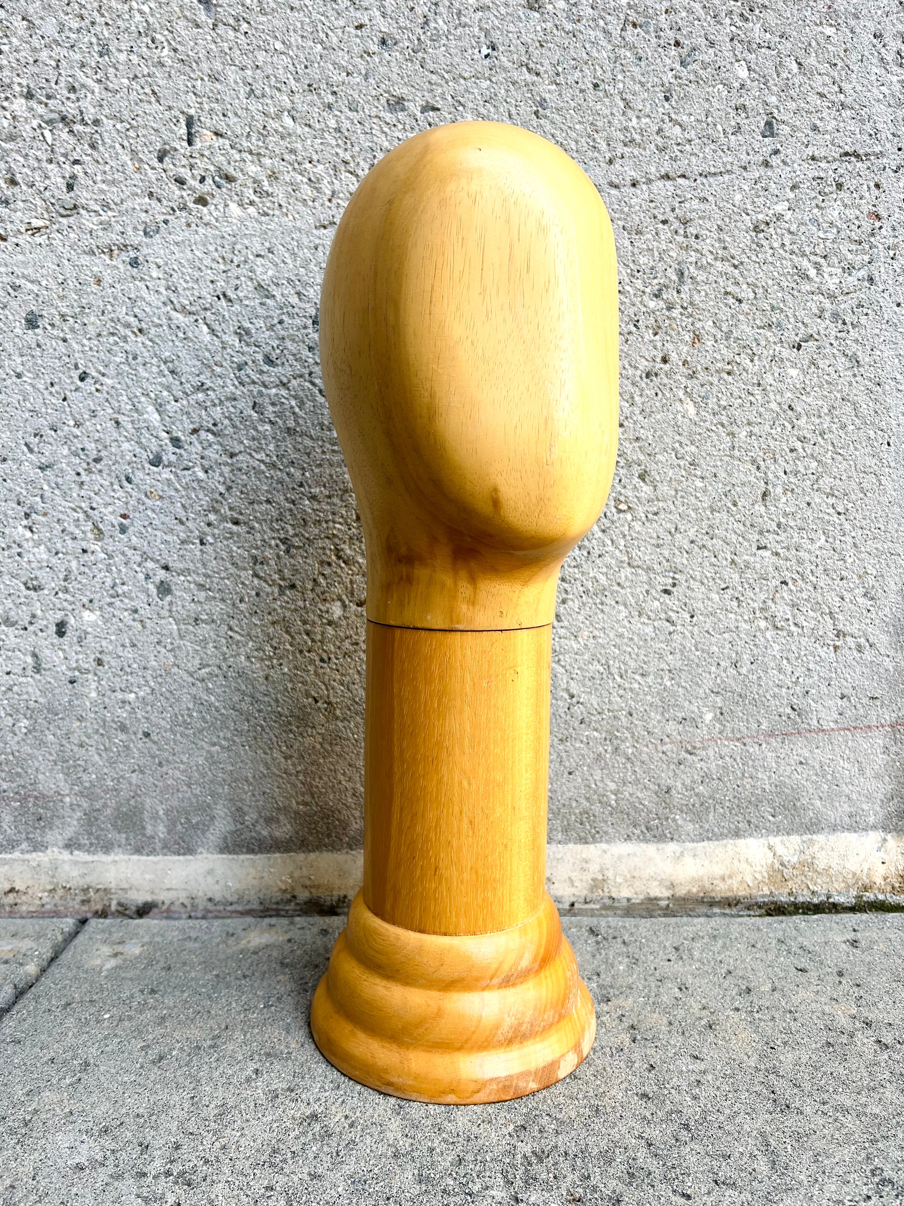 Extra Tall Wood Mannequin Head (Vintage)