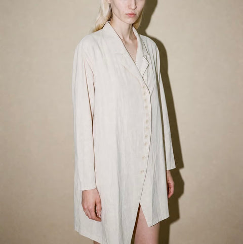Zanzea Cream Asymmetric Button Blouse — product detail