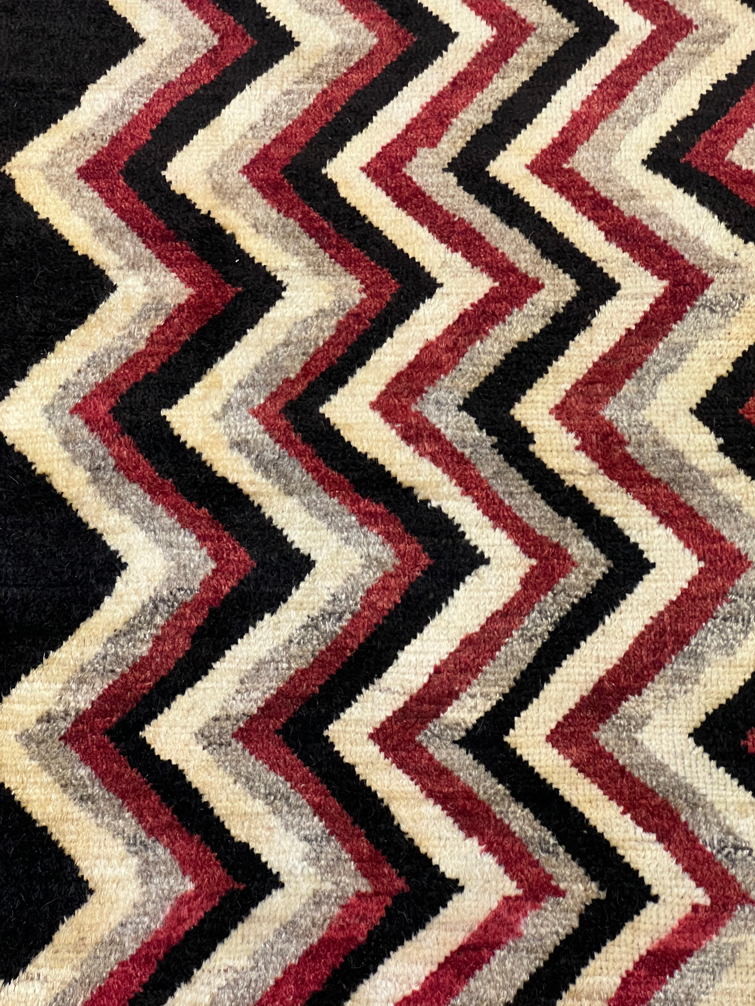 Red Chevron Vintage Kilim Rug