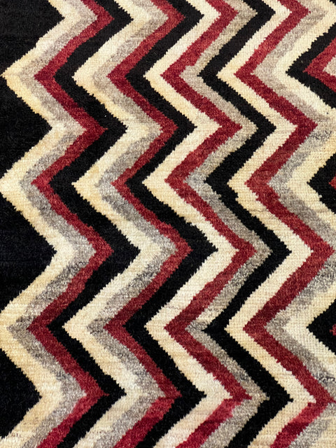 Red Chevron Vintage Kilim Rug