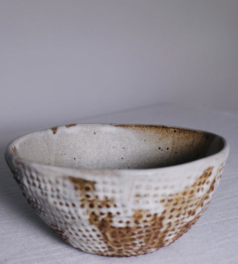 Cream Glazed Japanese Bowls (Pair)