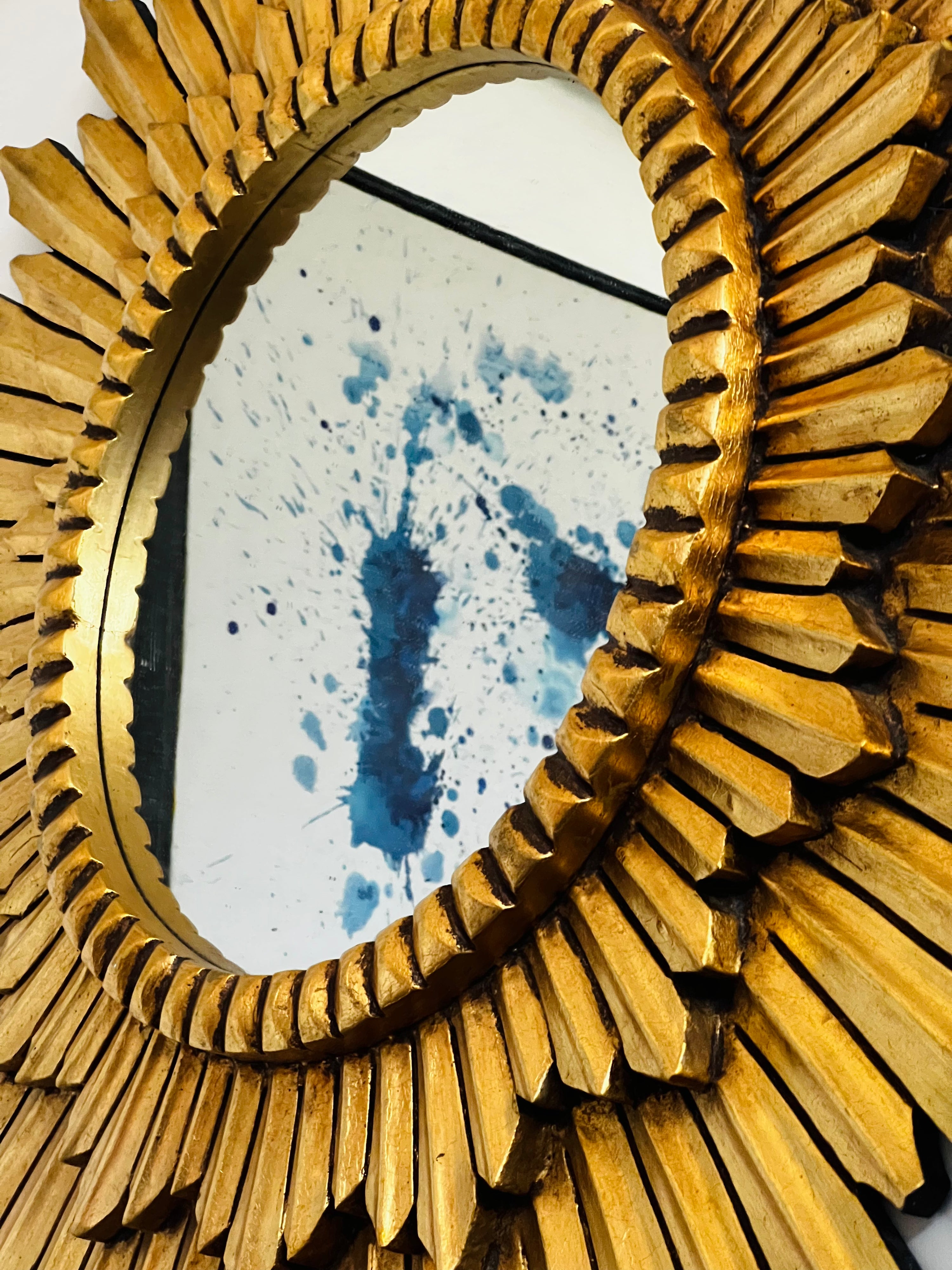 Golden Double Sunburst Mirror