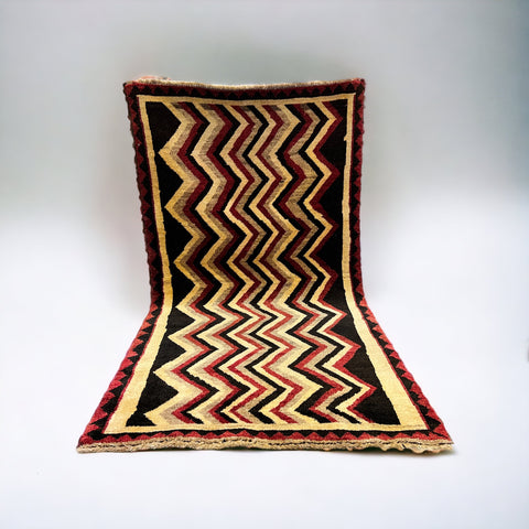 Red Chevron Vintage Kilim Rug