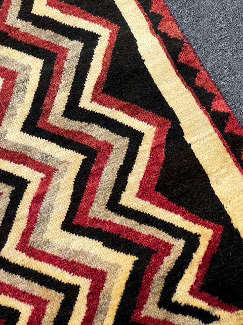 Red Chevron Vintage Kilim Rug