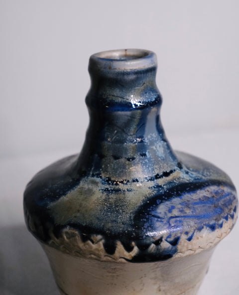 Small Blue Drip Bud Vase