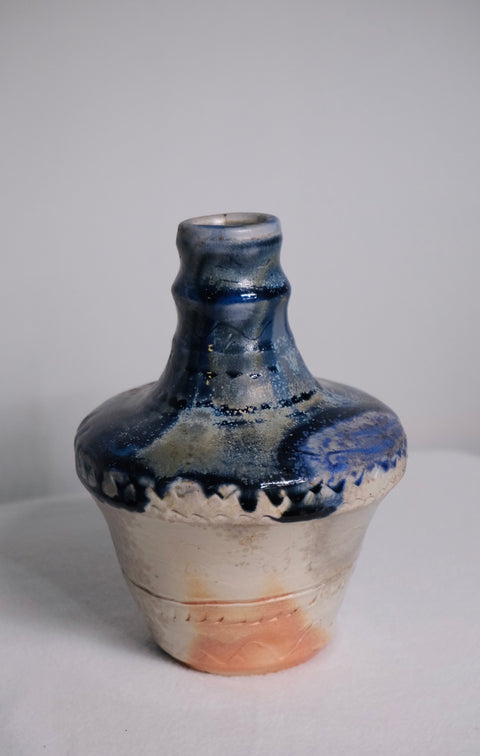 Small Blue Drip Bud Vase