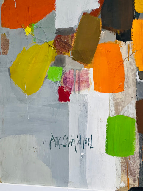 Original Jae Carmichael Framed Abstract Painting – Vintage Colorfield Wall Art