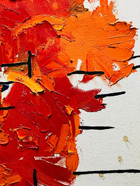 Vintage Abstract Diptych Painting – Primary Color Mixed Media Canvas Wall Art