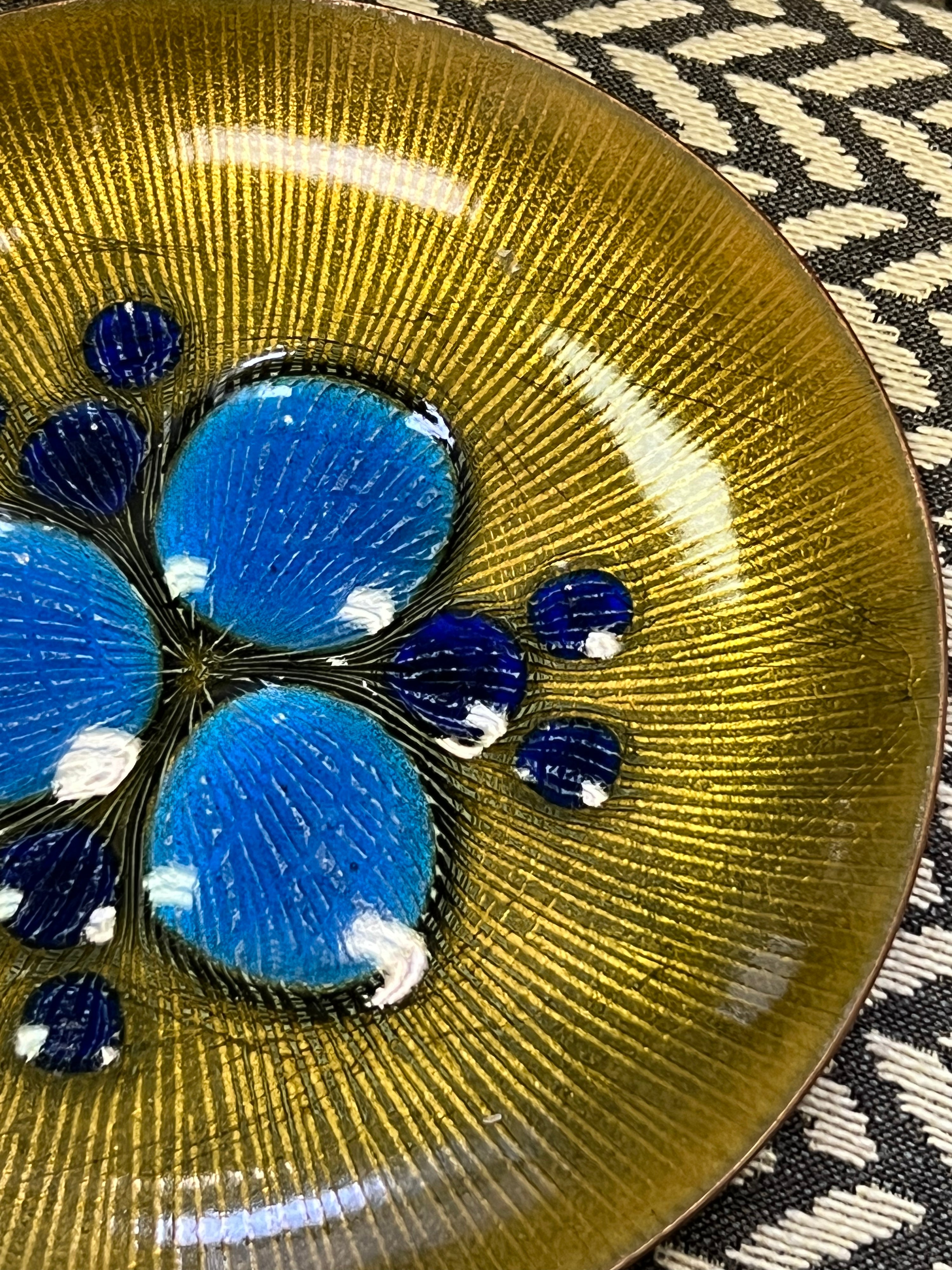 “Annmarie Davidson” Yellow Ghostline Enamel Plate