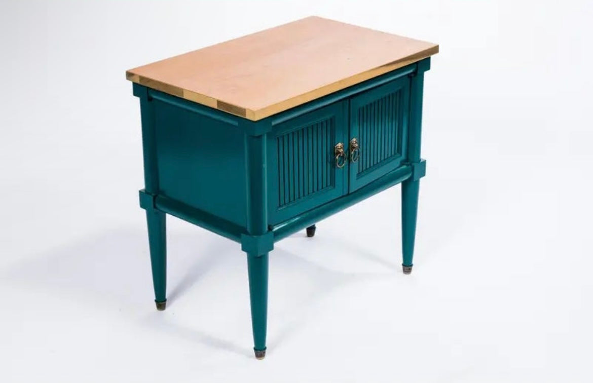 Vintage Teal Side Tables (Pair)