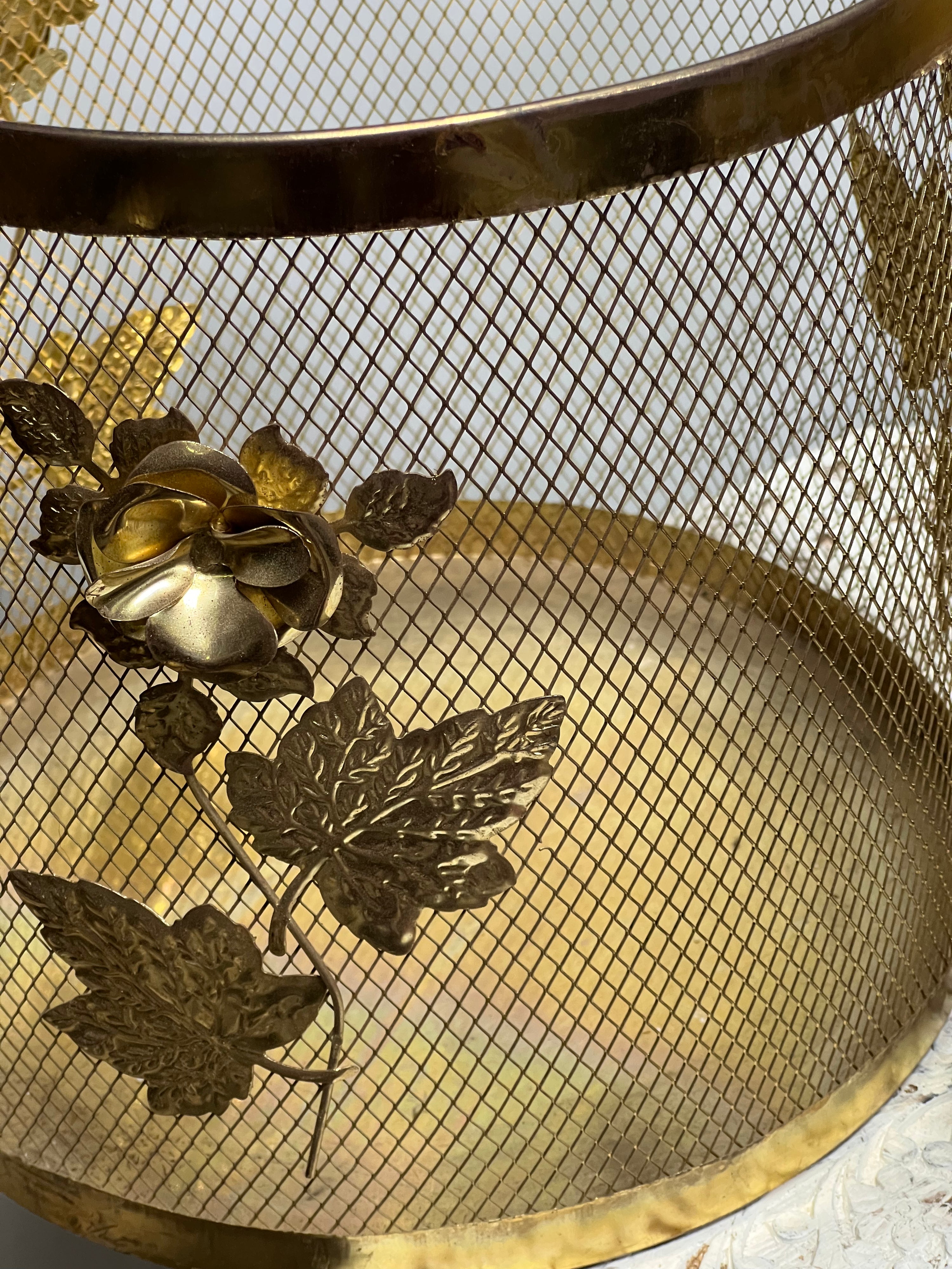 Brass Floral Trash Cans (SOLD)