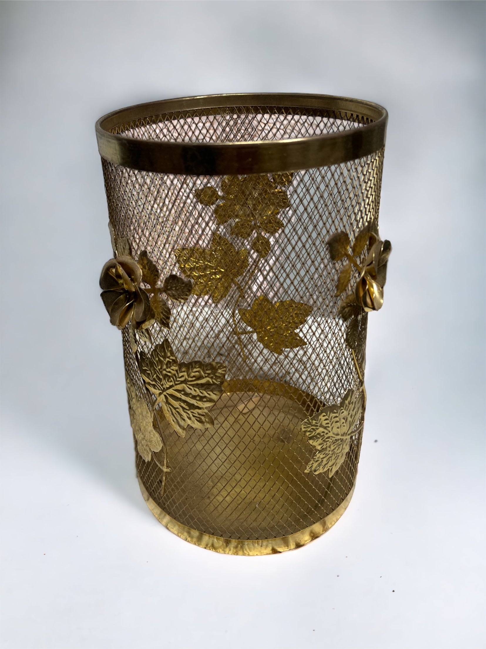 Brass Floral Trash Cans (SOLD)