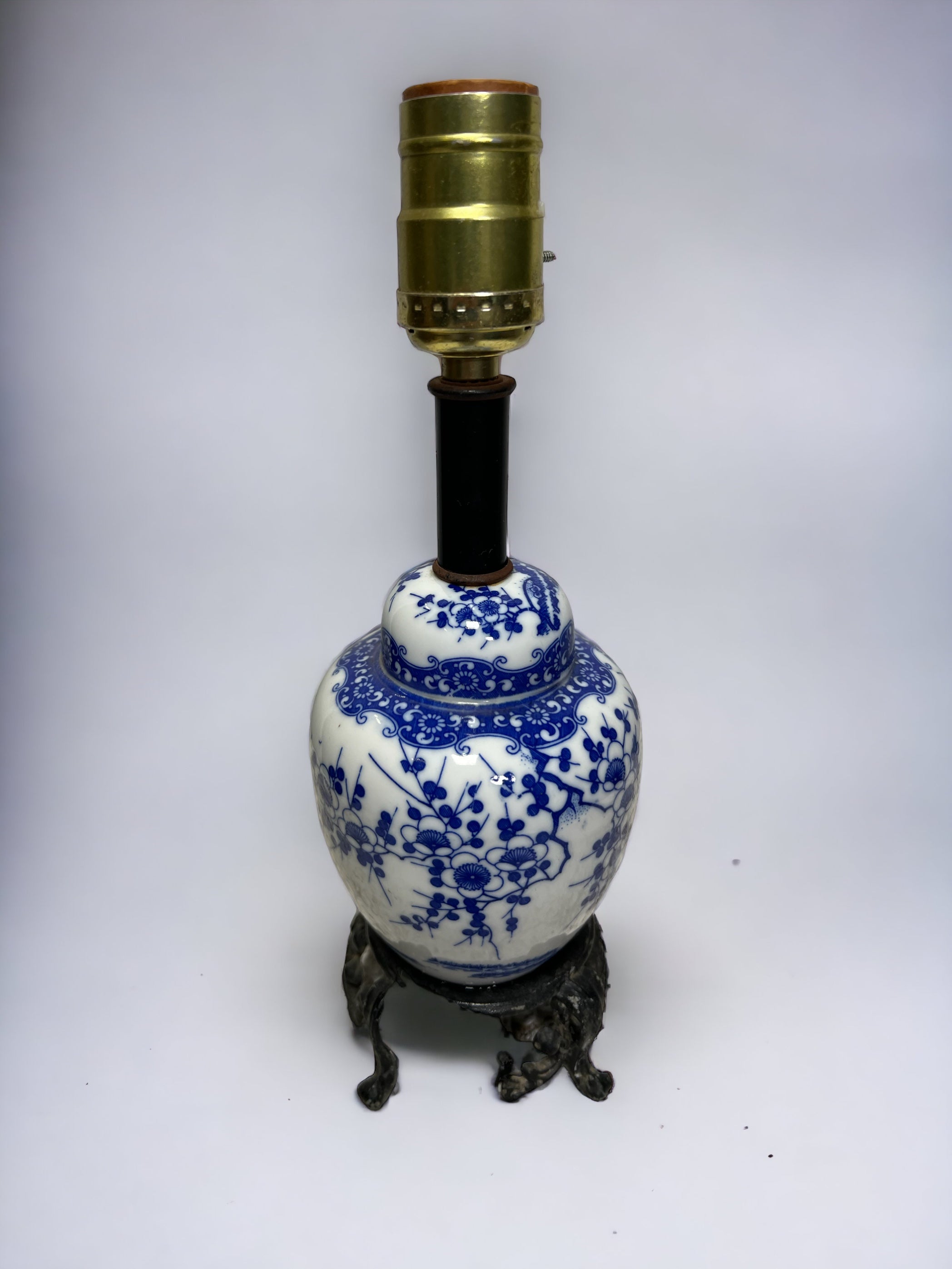 Blue Mini Chinese Ginger Jar Lamp