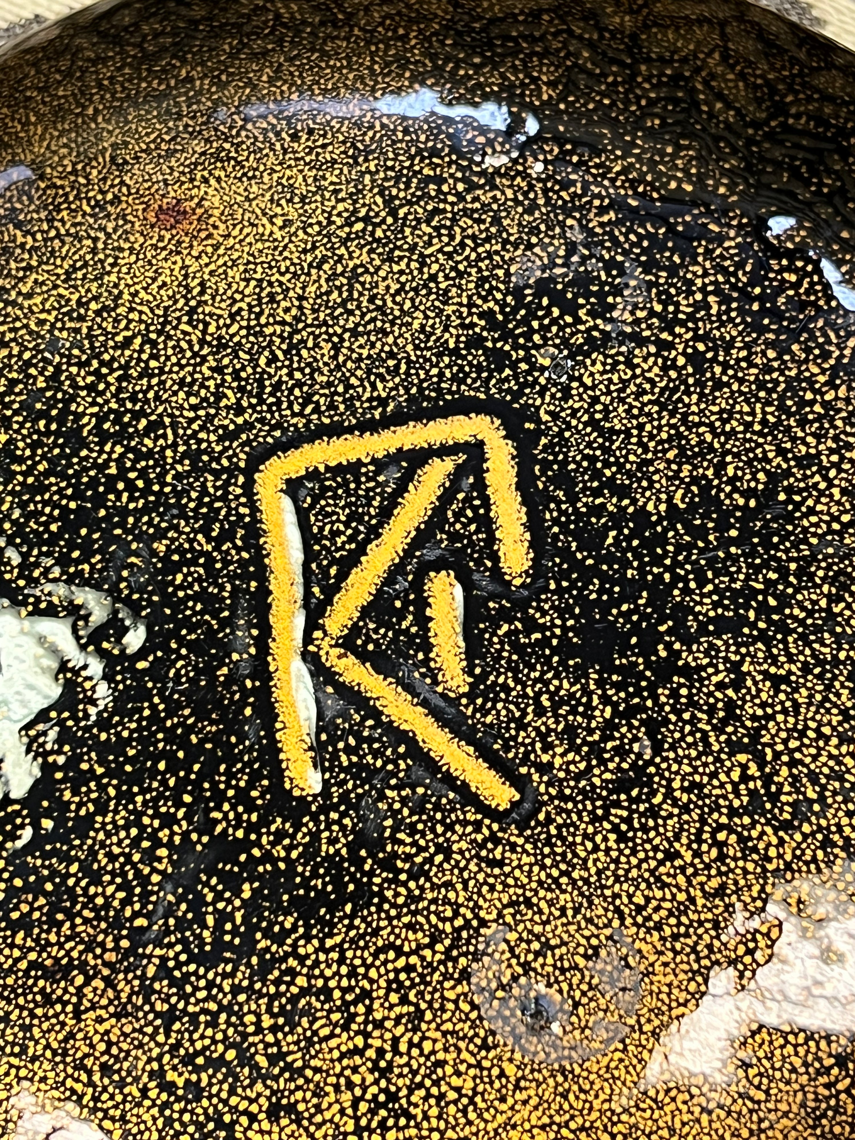 “Annmarie Davidson” Yellow Ghostline Enamel Plate