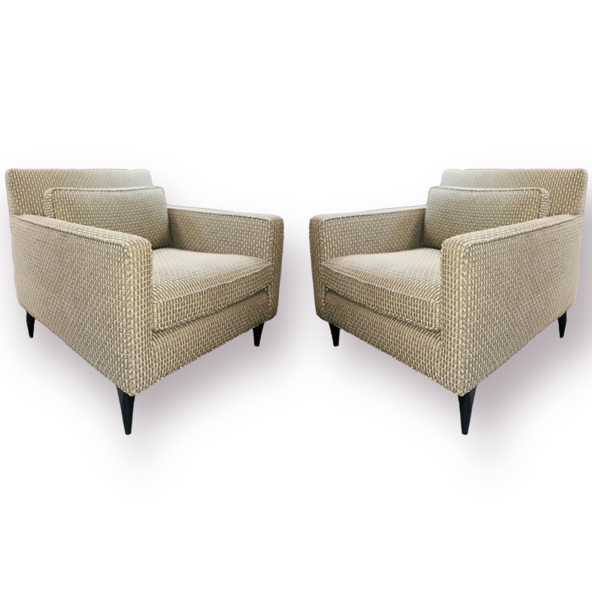 Square Arm Chairs (Newly Reupholstered)