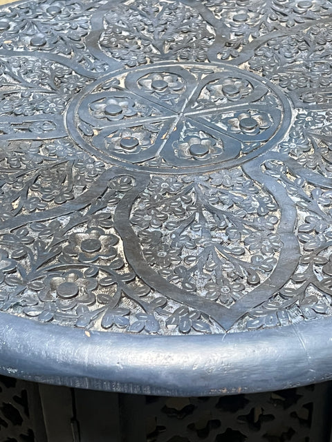 Indian Wood Carved Side Table