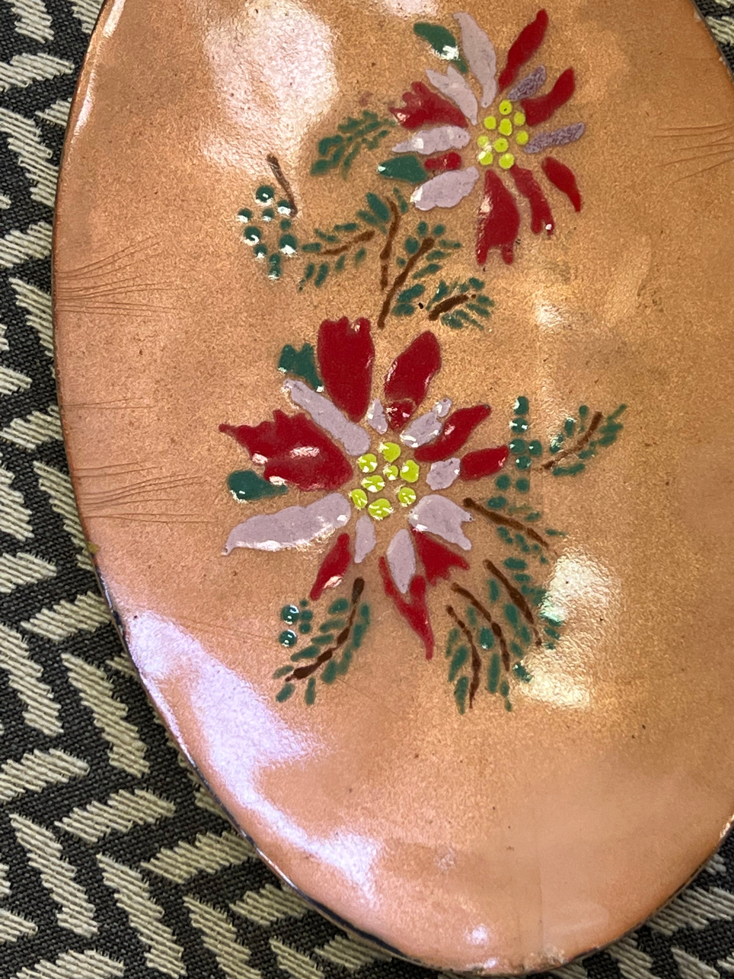 MCM Coral Floral Enamel Plate