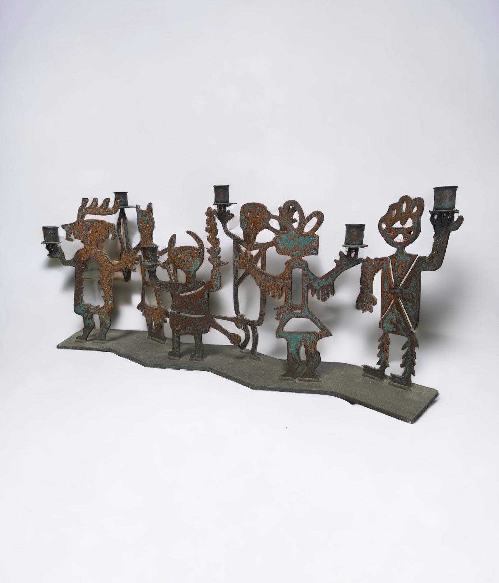 Vintage Folk Art Devil Candelabra