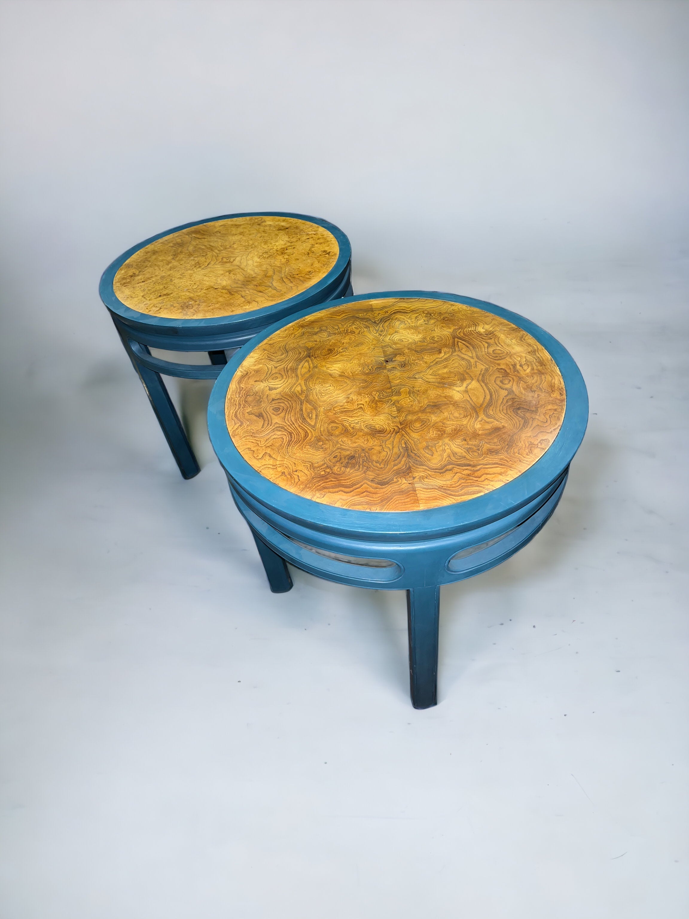 Baker Teal Side Tables (Pair)