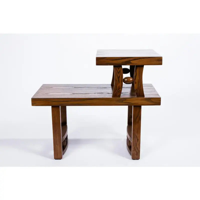 Vintage Oak Step Side Tables (Pair)