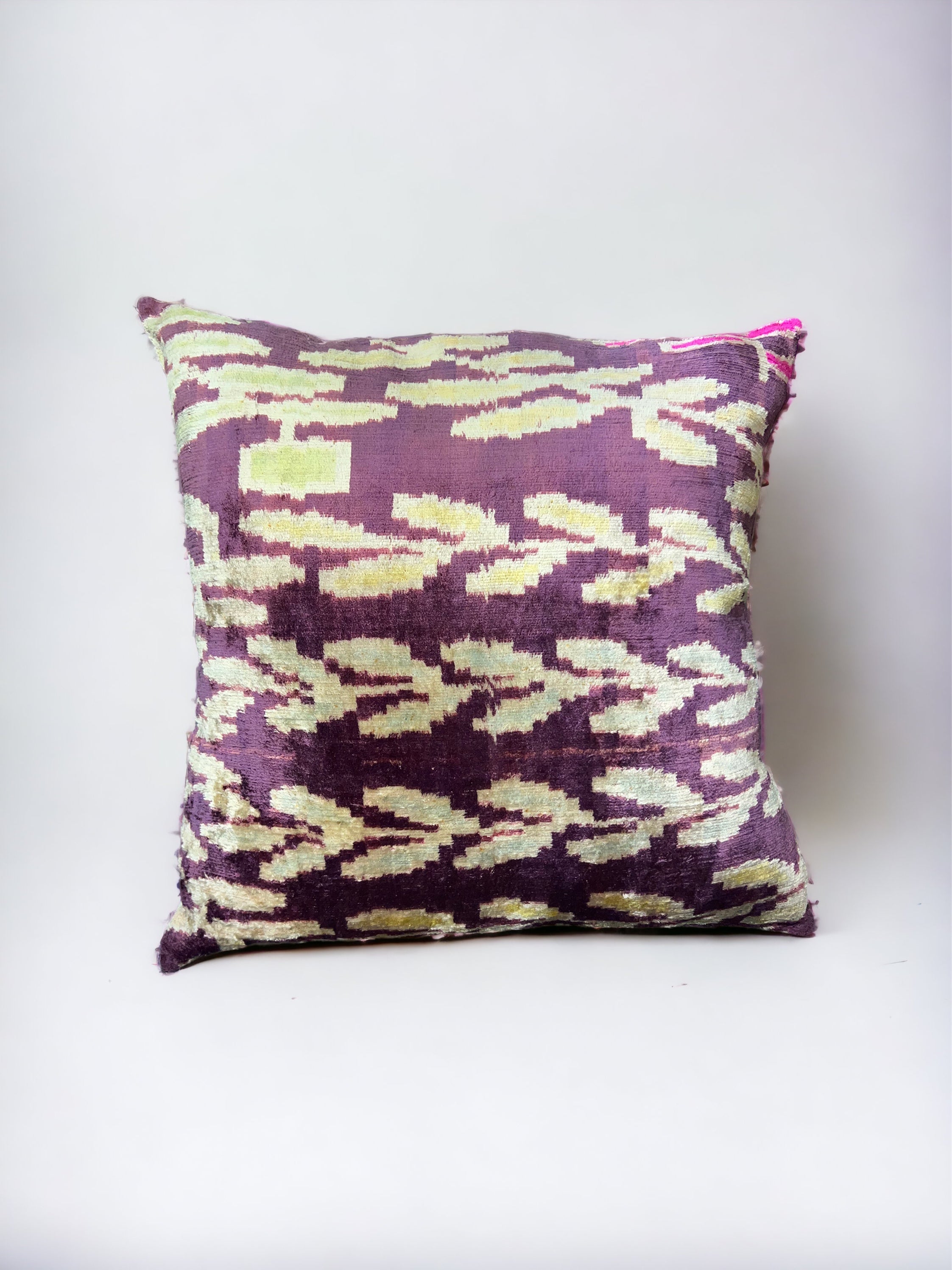 Purple Velvet Ikat Pillow