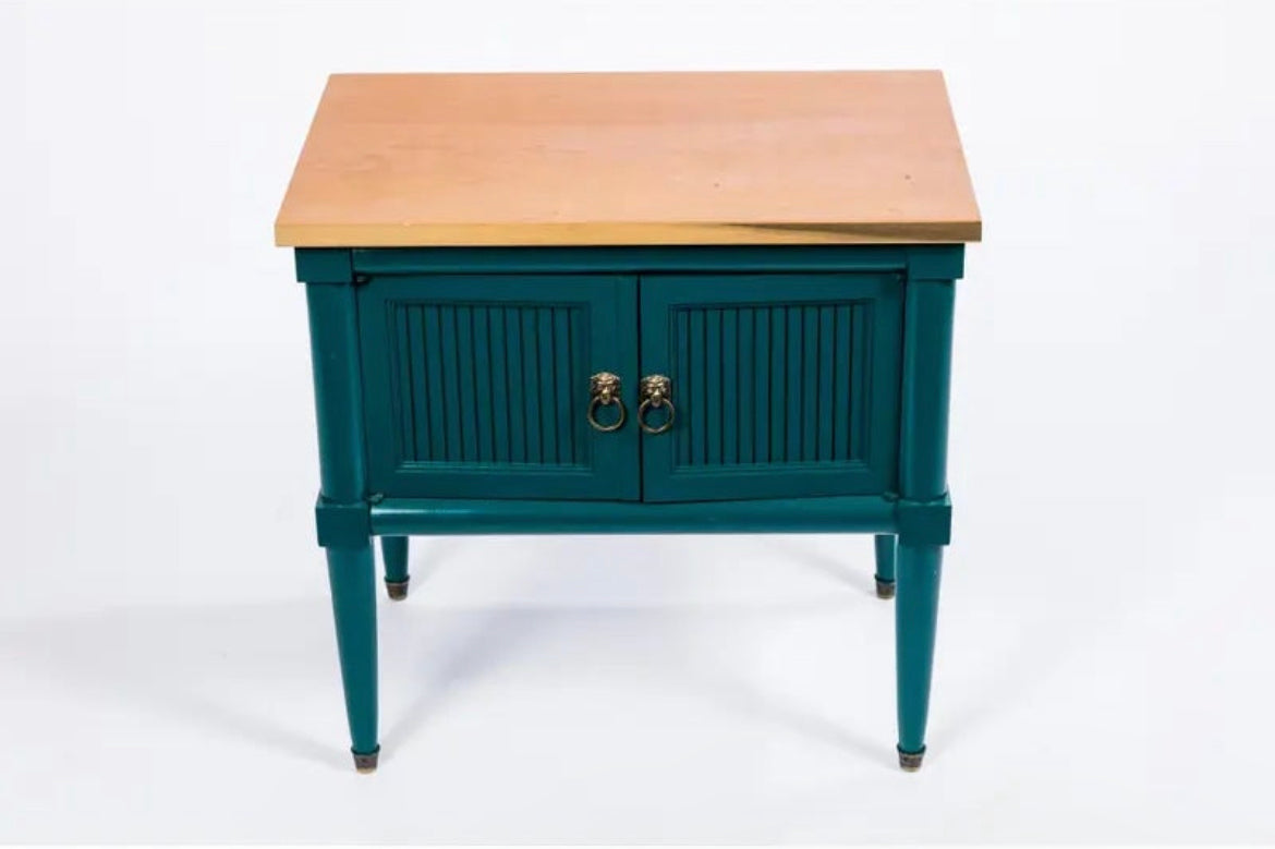 Vintage Teal Side Tables (Pair)