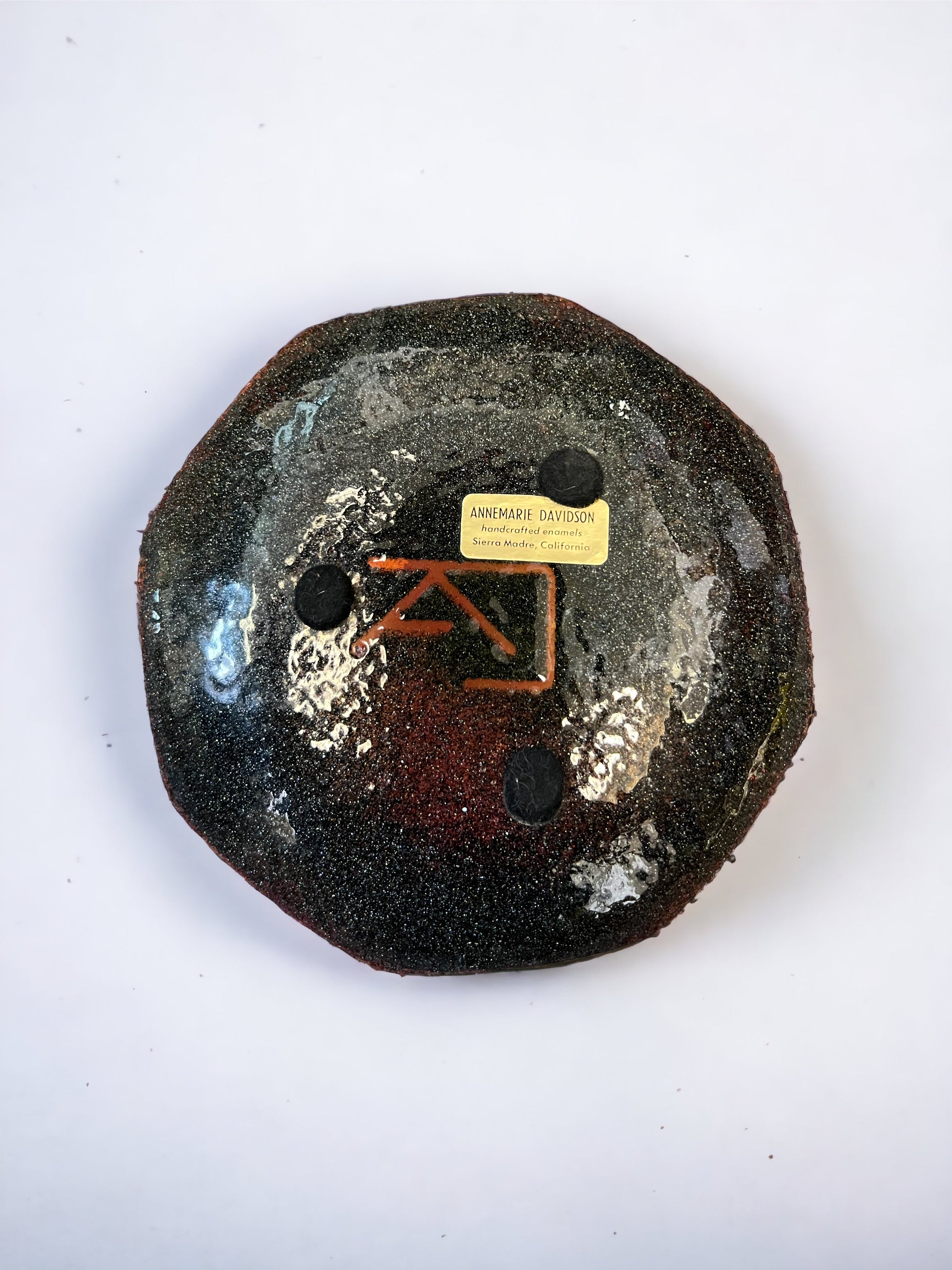 “Annemarie Davidson” Copper Floral Enamel Plate