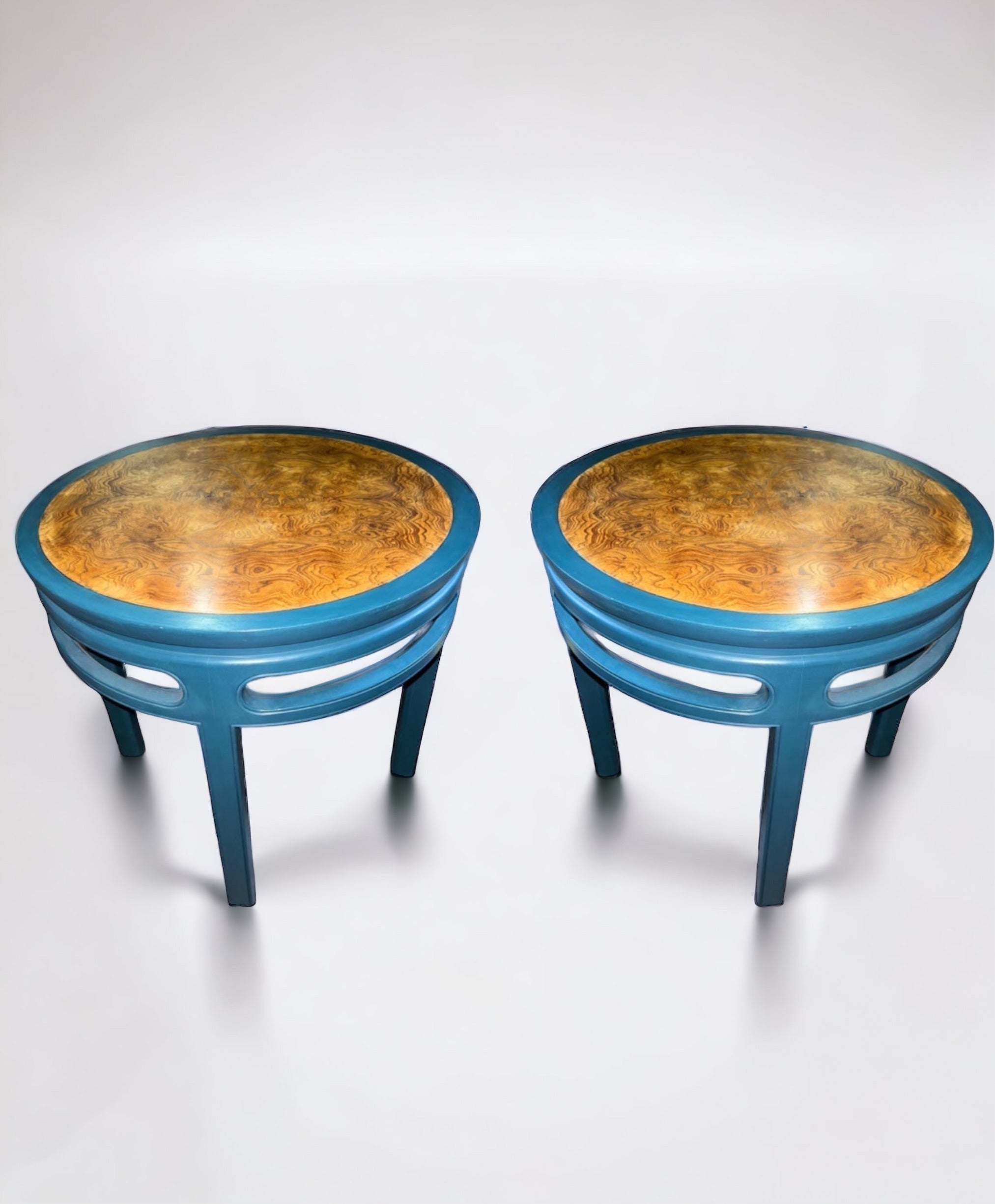 Baker Teal Side Tables (Pair)