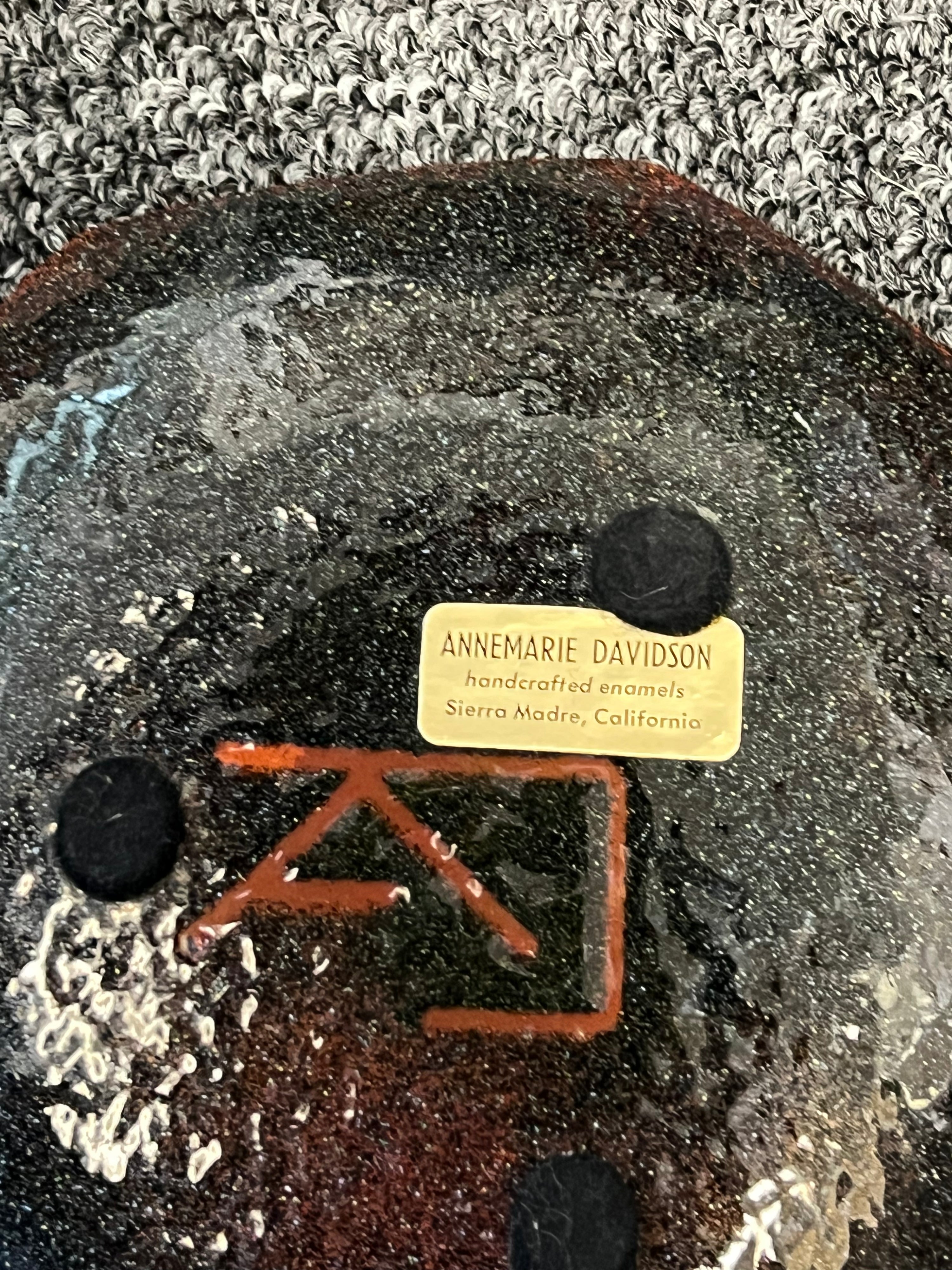 “Annemarie Davidson” Copper Floral Enamel Plate