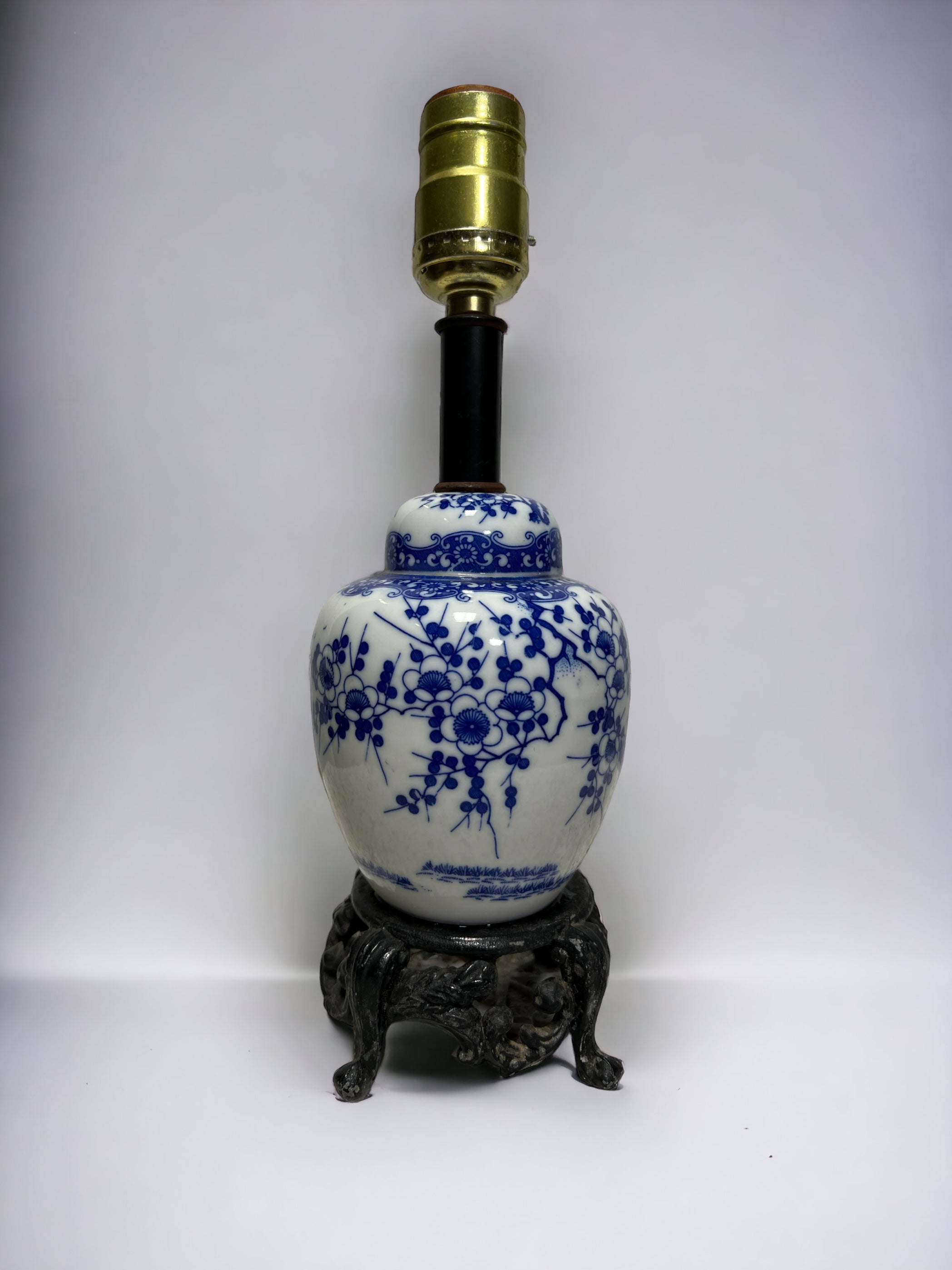 Blue Mini Chinese Ginger Jar Lamp
