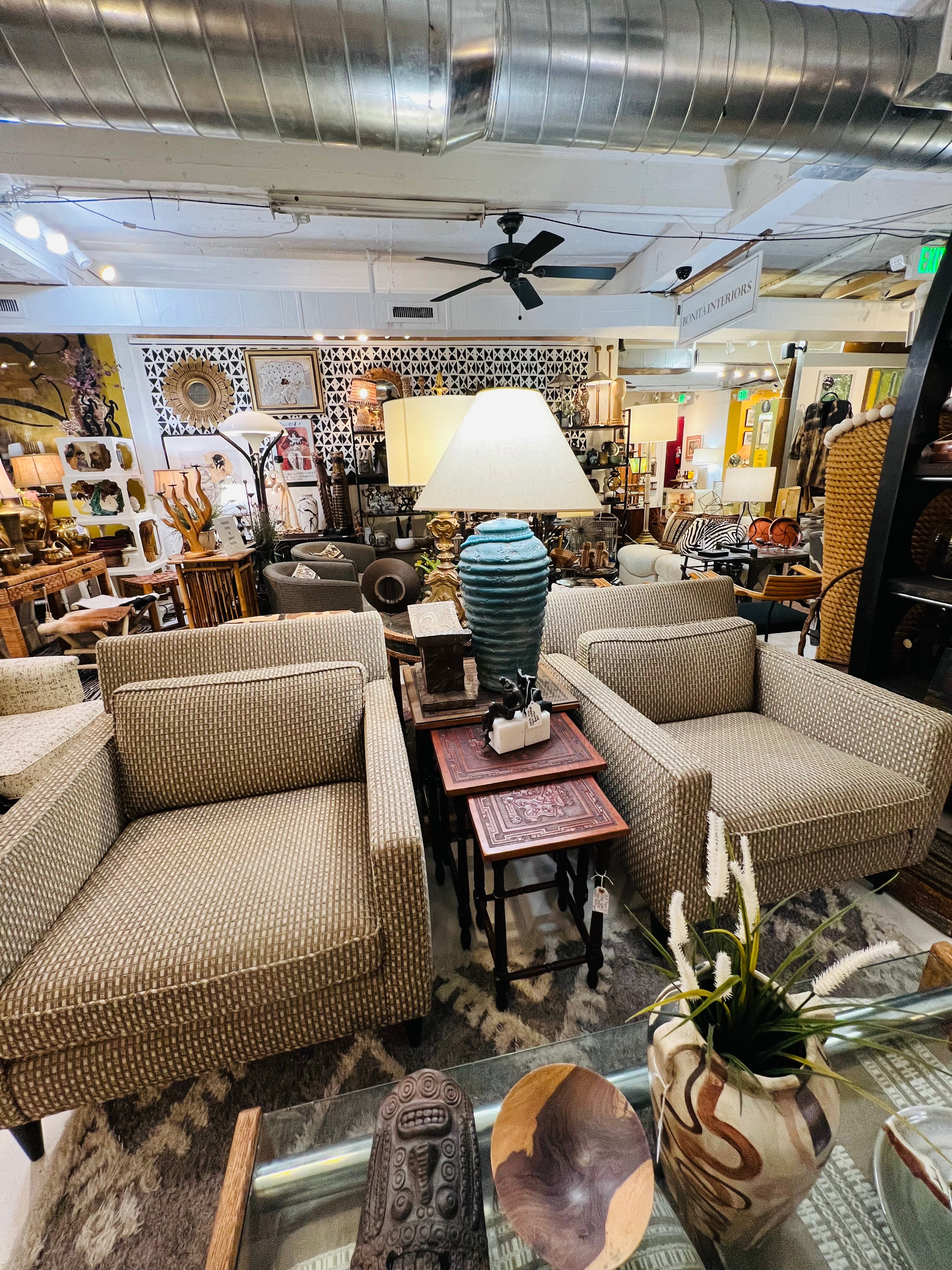 Square Arm Chairs (Newly Reupholstered)