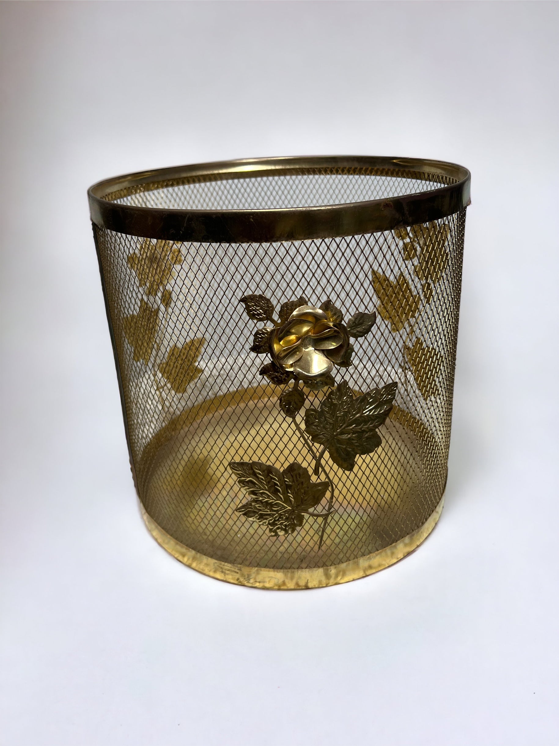 Brass Floral Trash Cans (SOLD)