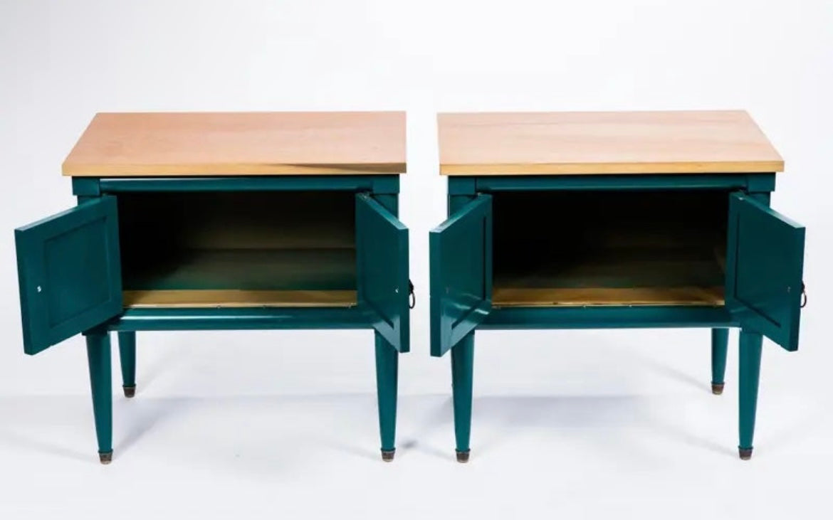 Vintage Teal Side Tables (Pair)