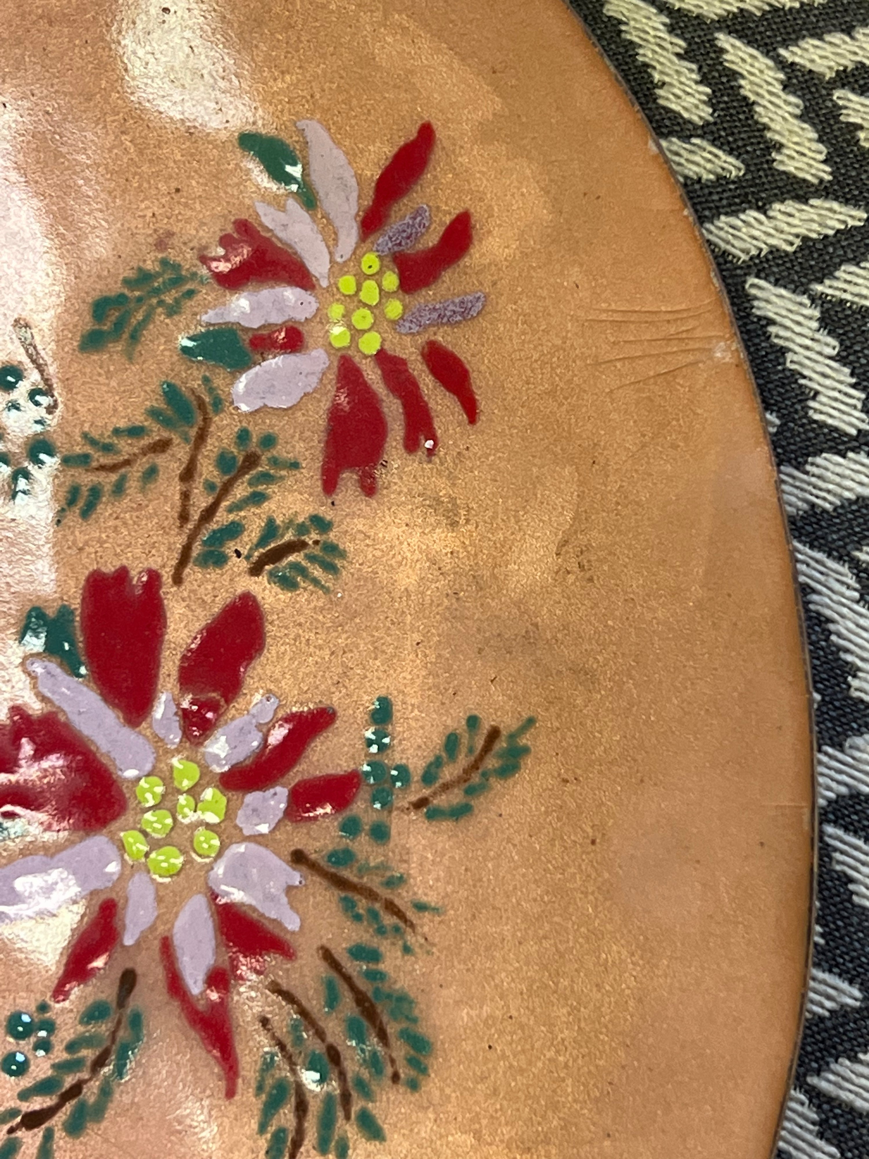 MCM Coral Floral Enamel Plate