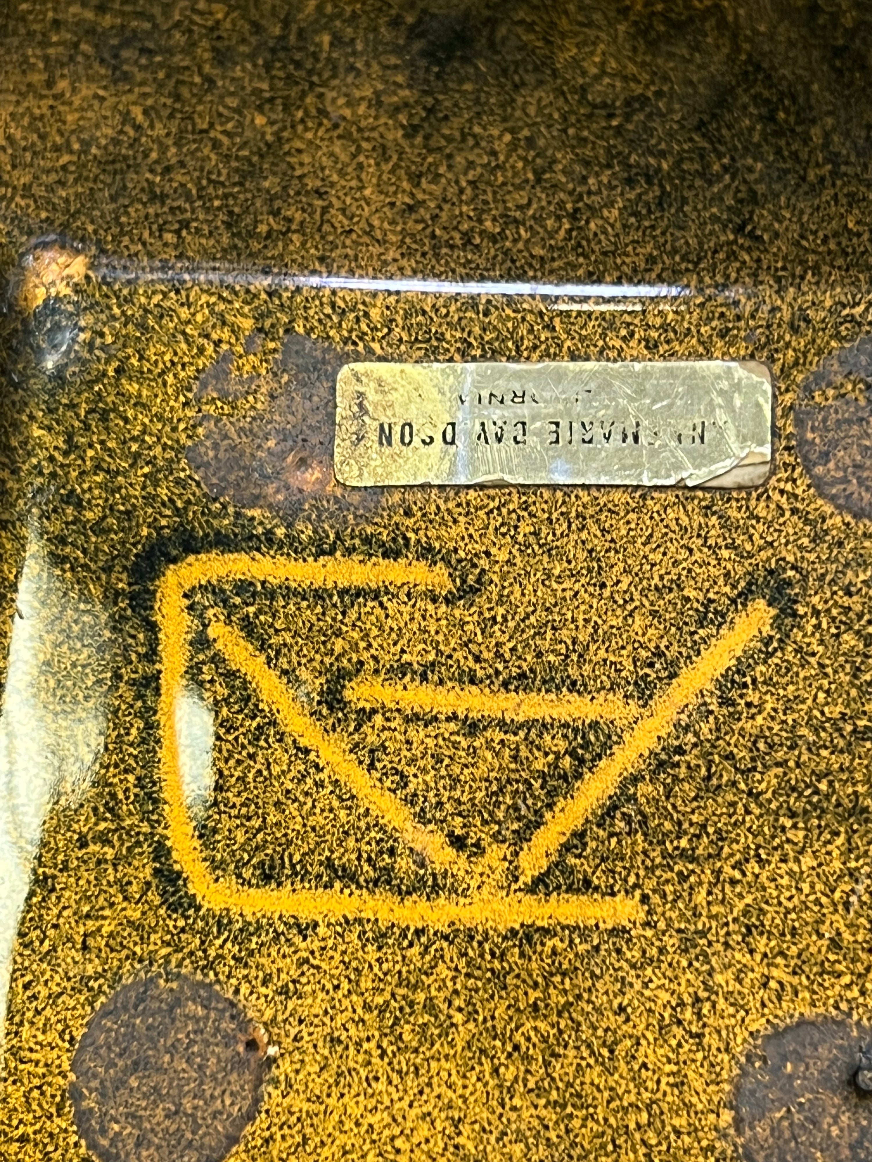 “Annemarie Davidson” Blue And Gold Ghostline Square Dish