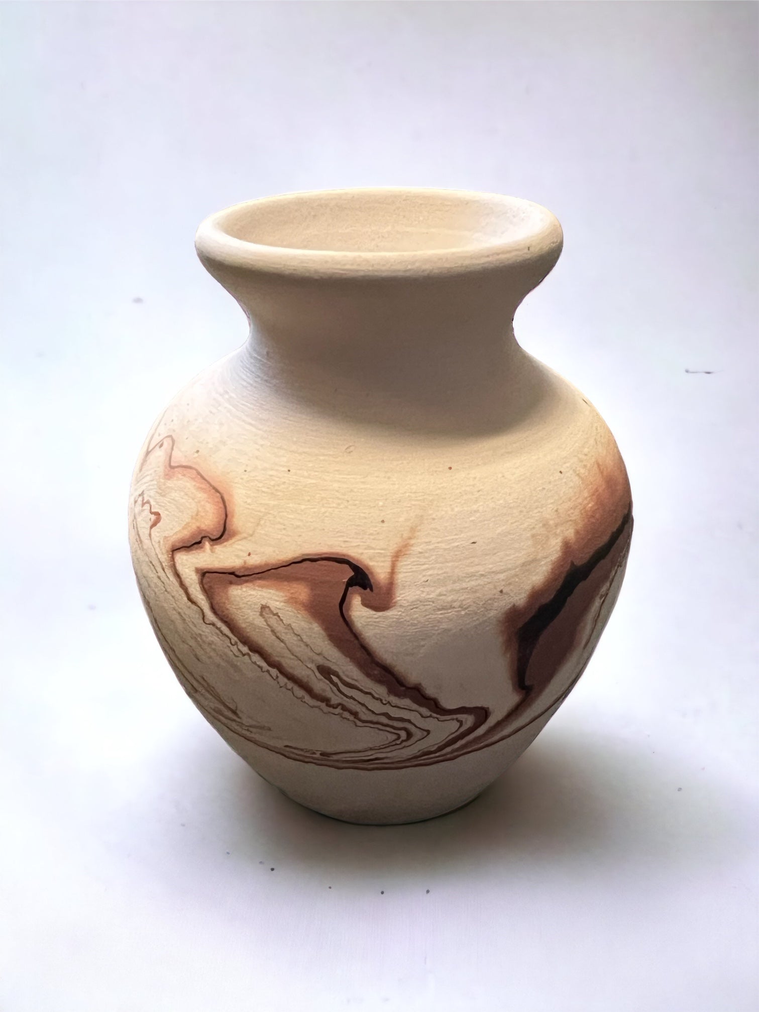 Nemadji Pottery Brown And Cream Vase
