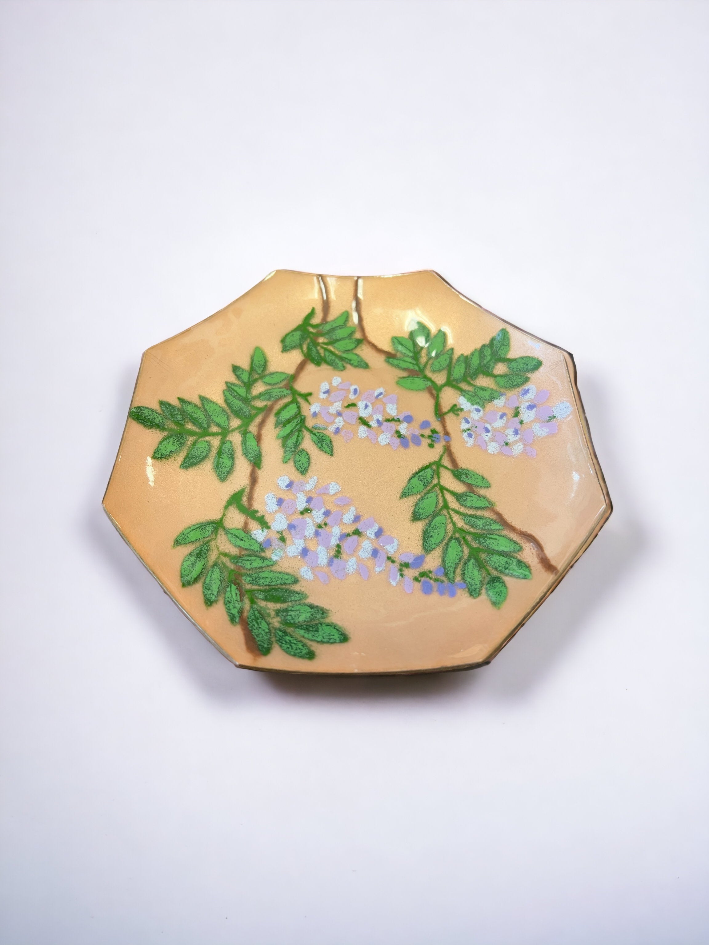 “Annemarie Davidson” Copper Floral Enamel Plate